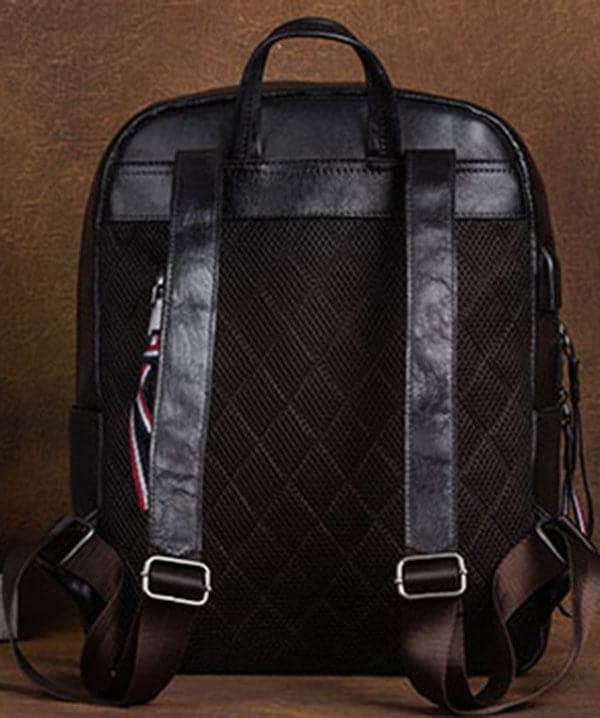 Organic Black character Paitings Calf Leather Tote Handbag - Backpack Bag - DYAVOR®