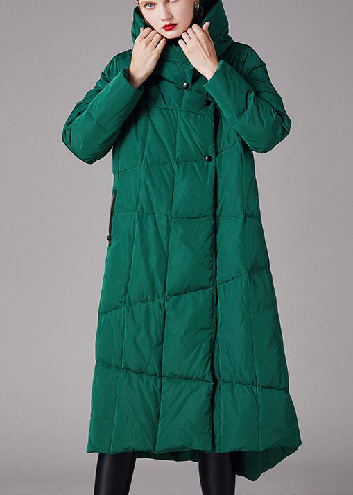 Organic Green Stand Collar Pockets asymmetrical design Winter Duck Down coat - Down Jackets - DYAVOR®