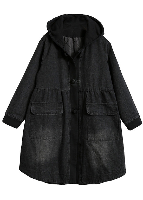 Organic Yellow hooded Button Pockets Patchwork Winter Cotton Long sleeve Coat - Down Jackets - DYAVOR®