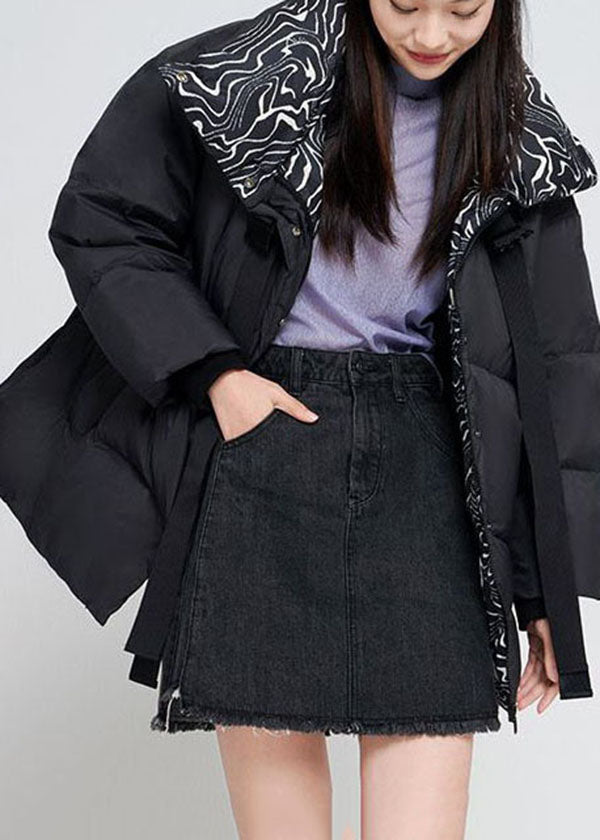Original Design Beige Peter Pan Collar Oversized Print Duck Down Puffers Jackets Winter - Down Jackets - DYAVOR®