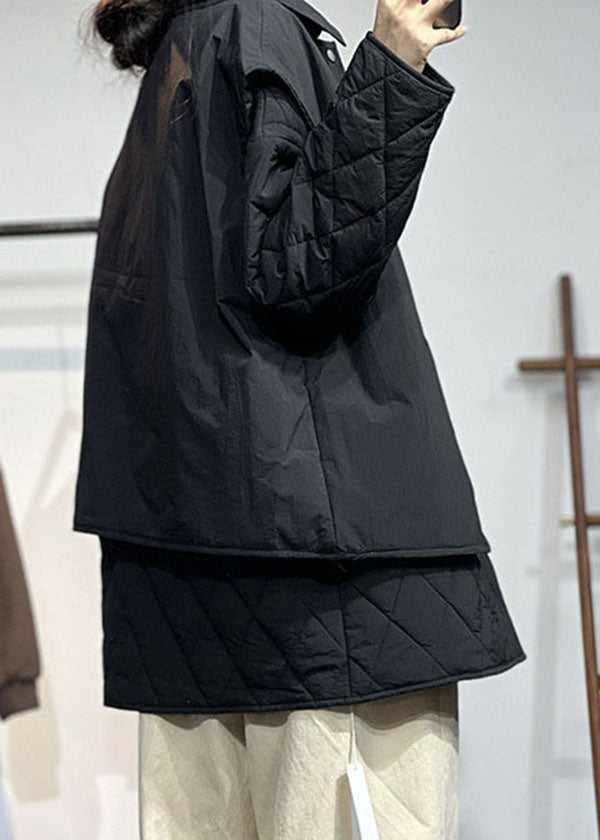 Original Design Black Oversized Thick Fine Cotton Filled Two Piece Set Women Clothing Winter - Down Jackets - DYAVOR®