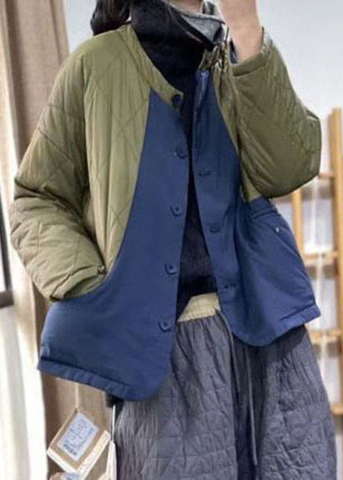 Original Design Blue Oversized Pocket Patchwork Fine Cotton Filled Parka Winter - Down Jackets - DYAVOR®