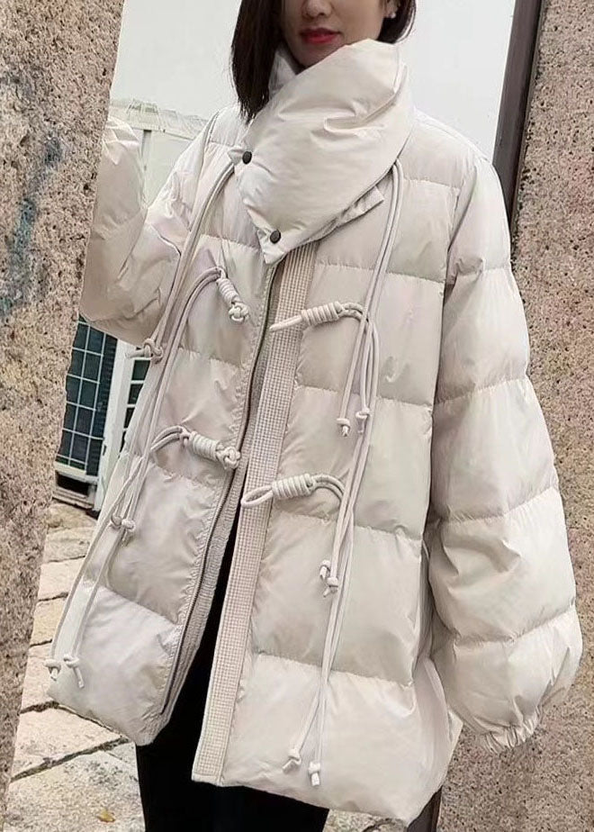 Original Design Chocolate Scarf Collar Oriental Button Duck Down Winter Coats - Down Jackets - DYAVOR®