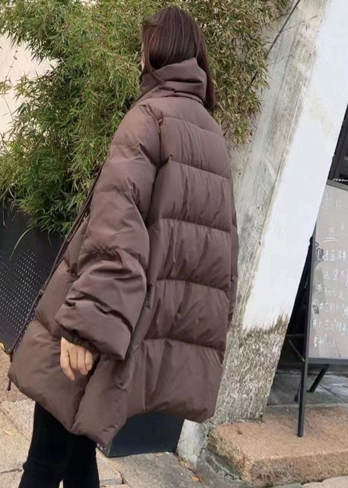 Original Design Chocolate Scarf Collar Oriental Button Duck Down Winter Coats - Down Jackets - DYAVOR®