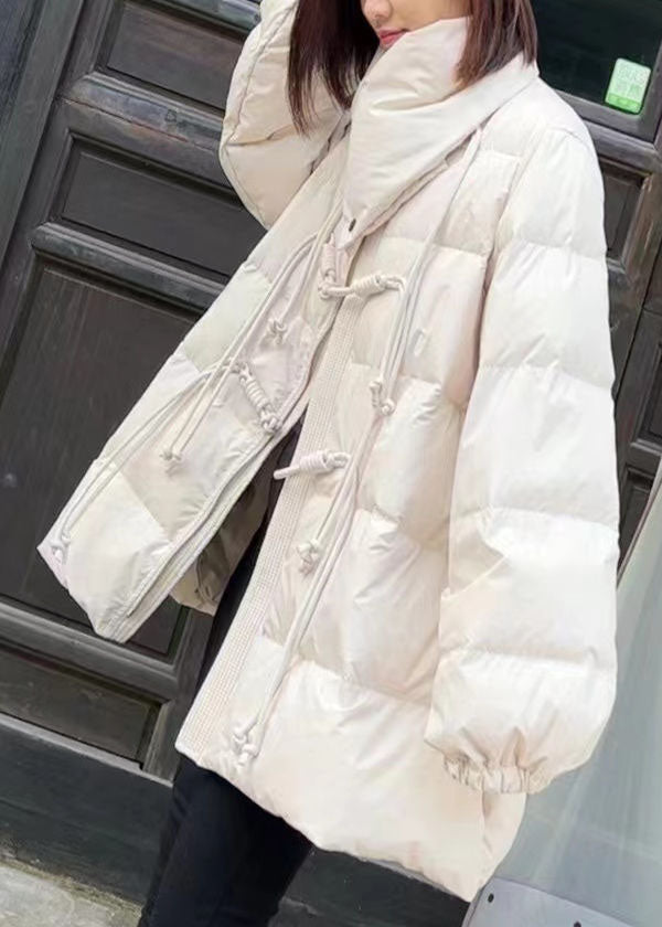 Original Design Chocolate Scarf Collar Oriental Button Duck Down Winter Coats - Down Jackets - DYAVOR®