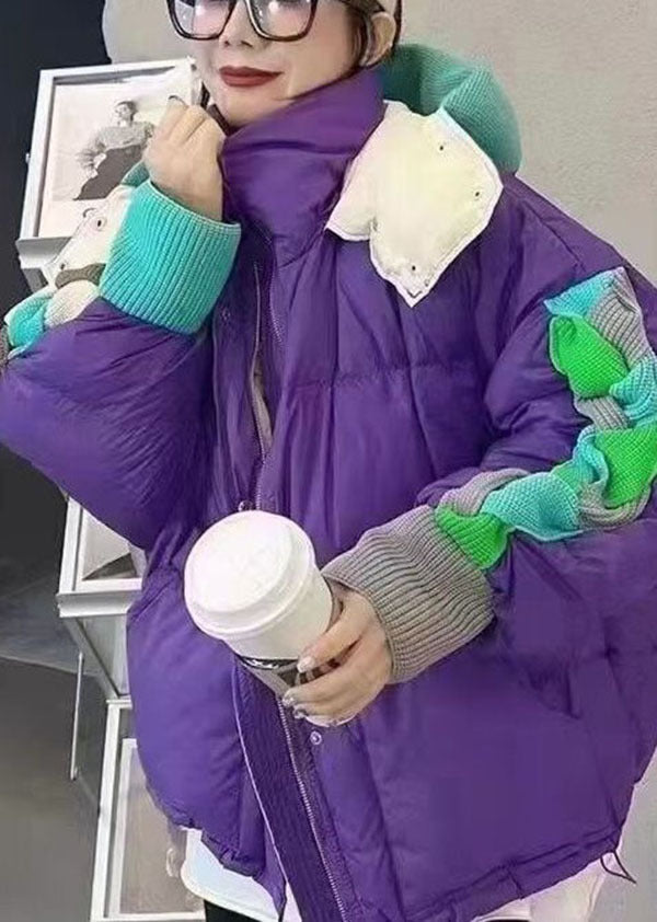Original Design Green Hooded Patchwork Duck Down Down Coat Winter - Down Jackets - DYAVOR®