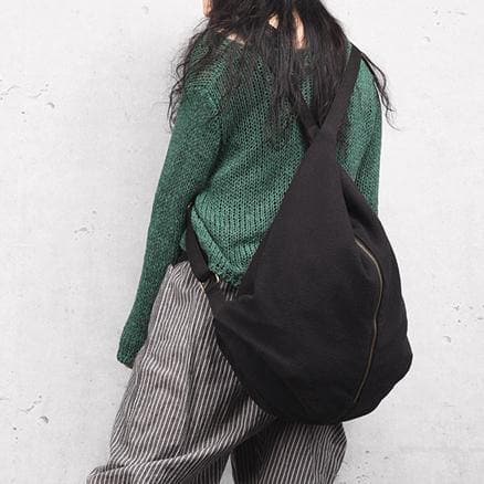 Original cloth bag with multiple backs black simple backpack - - DYAVOR®