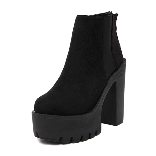Penelope Women's Velvety Black Ankle Boots - Booties - DYAVOR®