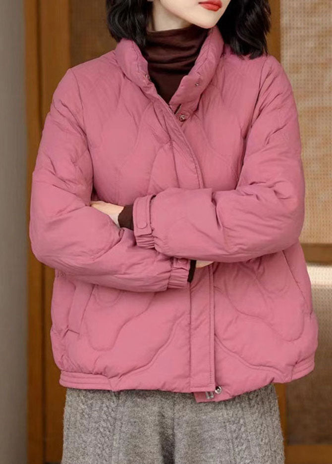 Pink Original Duck Down Jacket In Winter Stand Collar Zip Up Winter - Down Jackets - DYAVOR®