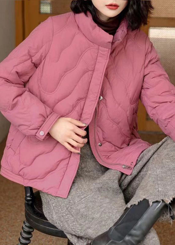 Pink Original Duck Down Jacket In Winter Stand Collar Zip Up Winter - Down Jackets - DYAVOR®