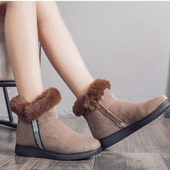 Platform Botas Women's Casual Shoes GCSZXC58 Ankle Boots Suede Plush Furry - Casual Shoes - DYAVOR®