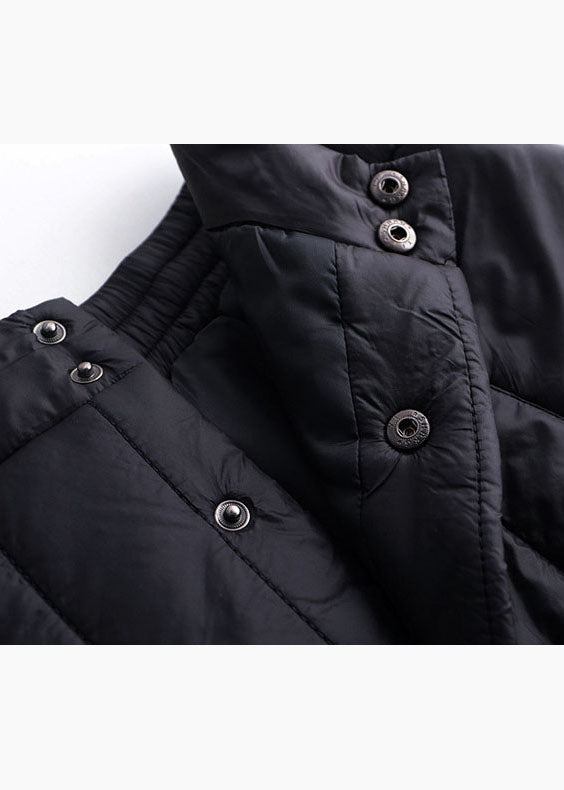 Plus Size Black Button Pockets Fine Cotton Filled Skirts Winter - Skirts - DYAVOR®