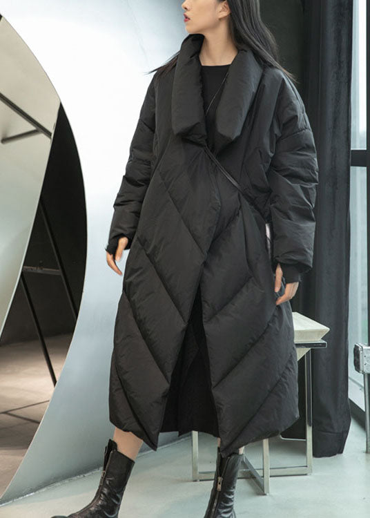 Plus Size Black Pockets Duck Down Coats Winter - Down Jackets - DYAVOR®