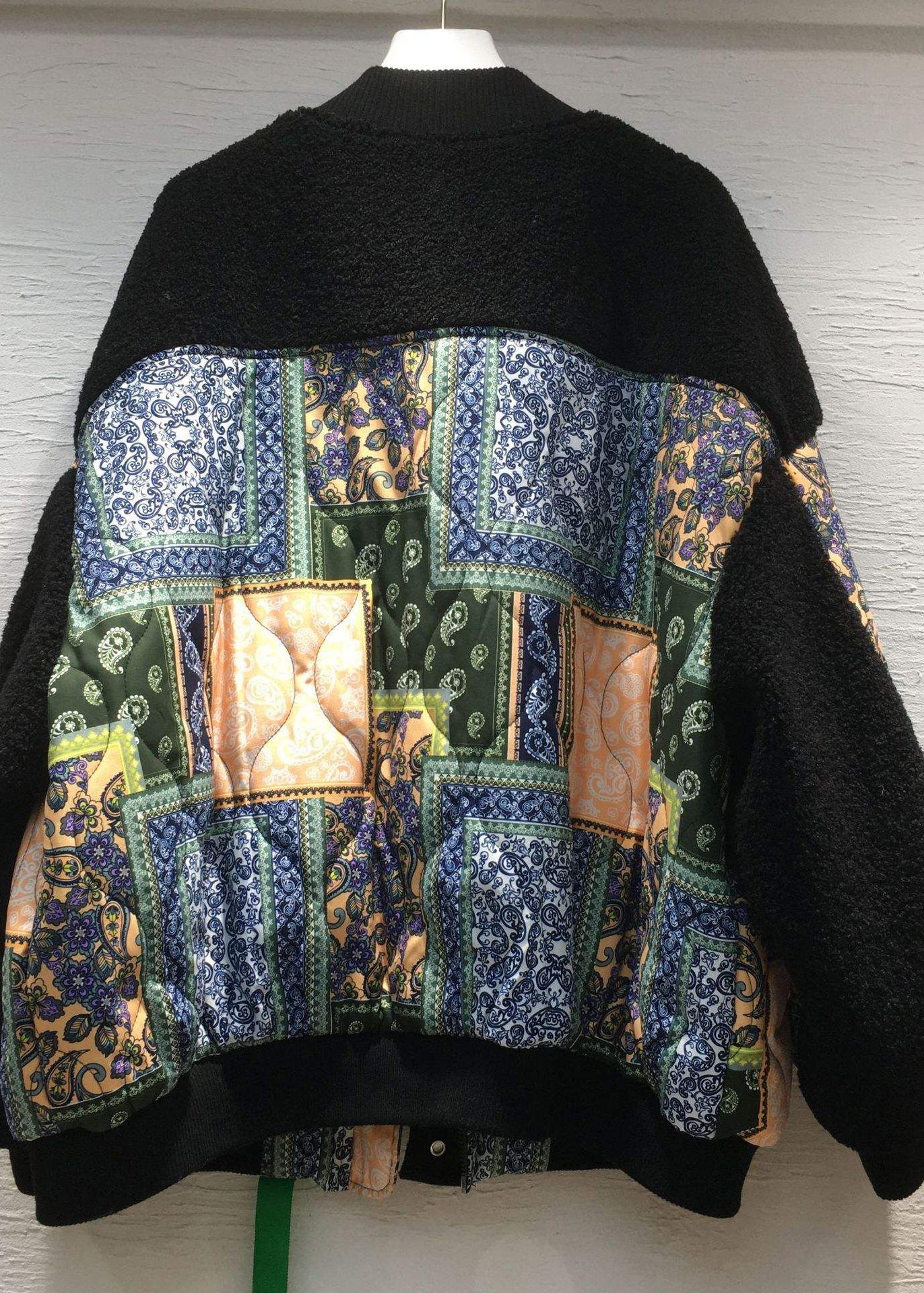 Plus Size Green O-Neck Print Button Pockets Thick Cotton Parka Long Sleeve - Down Jackets - DYAVOR®