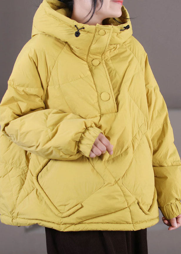 Plus Size Light Green Hooded Drawstring Duck Down Pullover Jackets Winter - Down Jackets - DYAVOR®