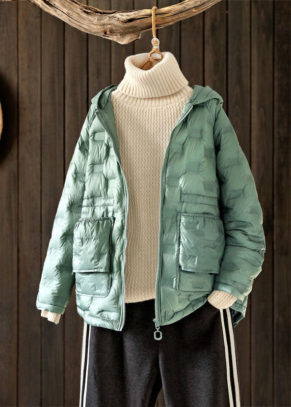 Plus Size Pink Hooded Zippered Duck Down Winter Coats Winter - Down Jackets - DYAVOR®