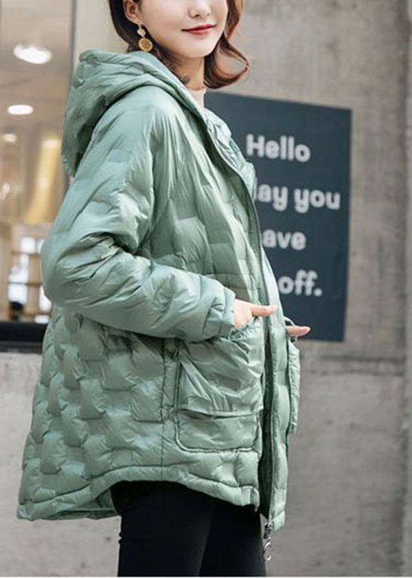 Plus Size Pink Hooded Zippered Duck Down Winter Coats Winter - Down Jackets - DYAVOR®
