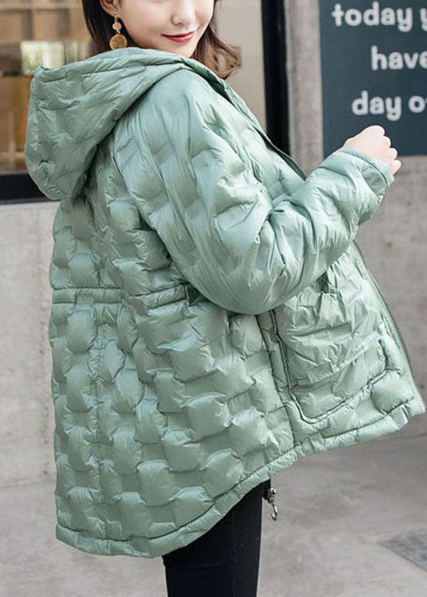 Plus Size Pink Hooded Zippered Duck Down Winter Coats Winter - Down Jackets - DYAVOR®