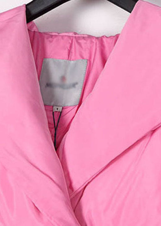 Plus Size Pink hooded drawstring Winter Duck Down Coat - Down Jackets - DYAVOR®