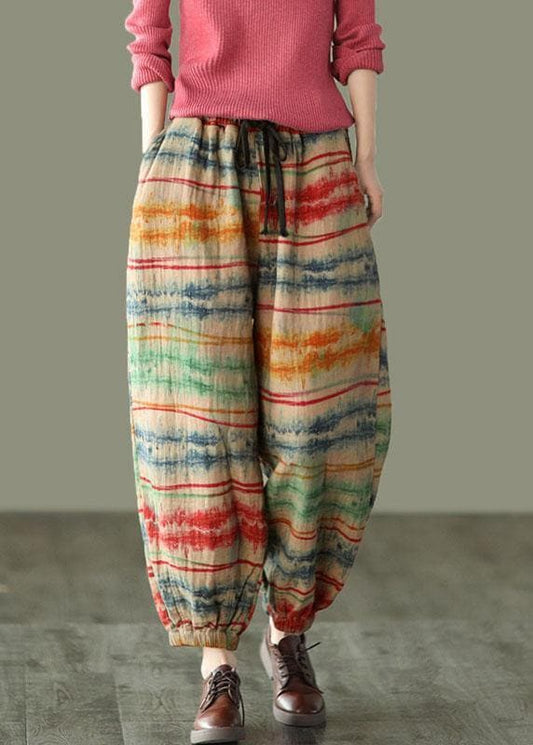 Beautiful Sunset Print Fall Linen Harem Pants-Limited Stock - Pants - DYAVOR®