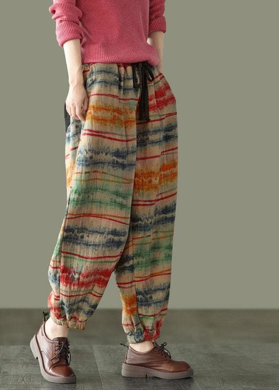 Beautiful Sunset Print Fall Linen Harem Pants-Limited Stock - Pants - DYAVOR®