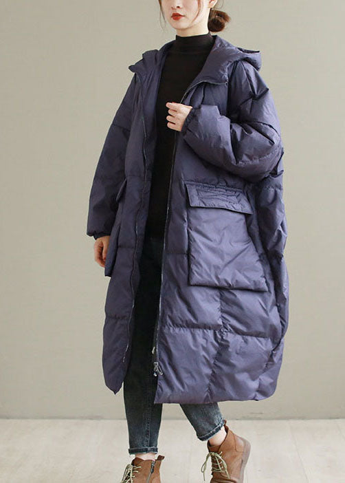Plus Size Purple Hooded thick Duck Down Coats Winter - Down Jackets - DYAVOR®