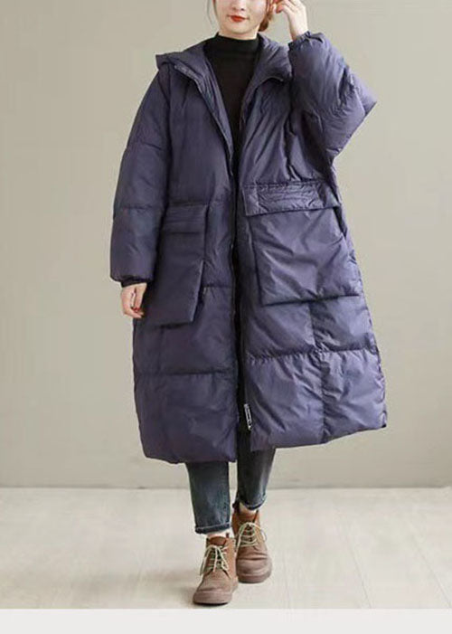 Plus Size Purple Hooded thick Duck Down Coats Winter - Down Jackets - DYAVOR®