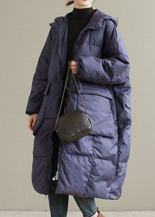 Plus Size Purple Hooded thick Duck Down Coats Winter - Down Jackets - DYAVOR®