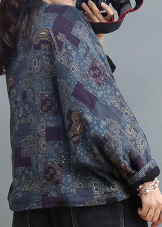 Purple Blue Pockets Patchwork Fine Cotton Filled Puffers Jackets Winter - Down Jackets - DYAVOR®