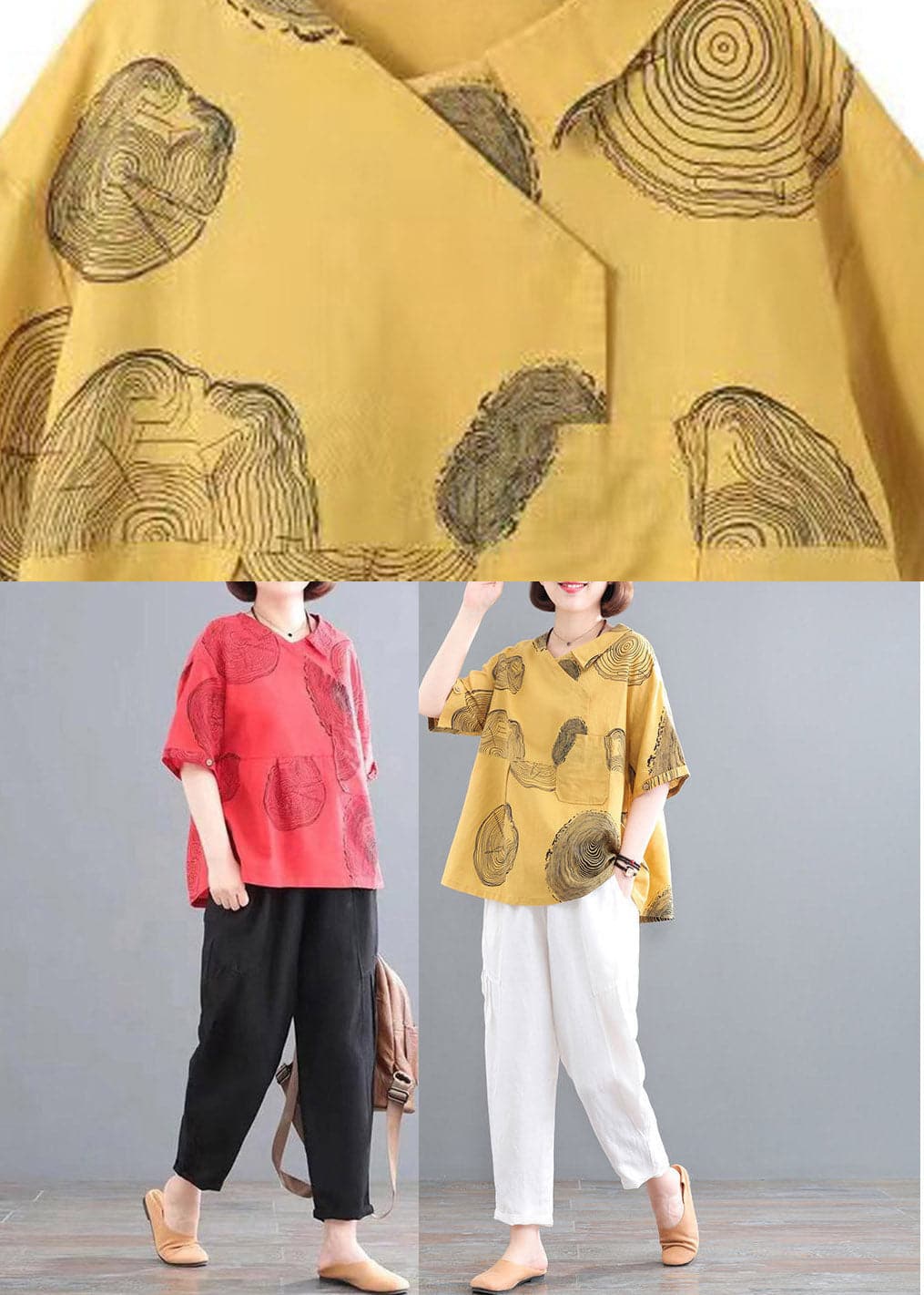 Red Patchwork Pockets Top And Crop Pants Two Piece Set Summer - Two Pieces Set - DYAVOR®