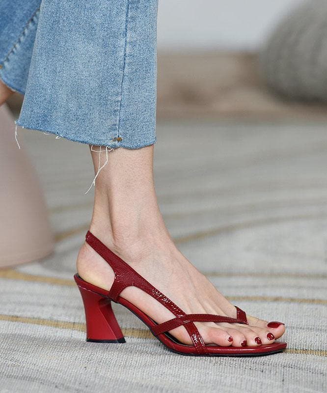 Red Sandals Peep Toe High Heel Sandals - Sandals - DYAVOR®