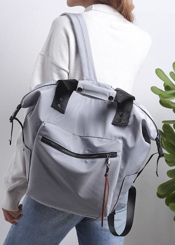 Retro Grey Solid Cotton Backpack Bag - Backpack Bag - DYAVOR®