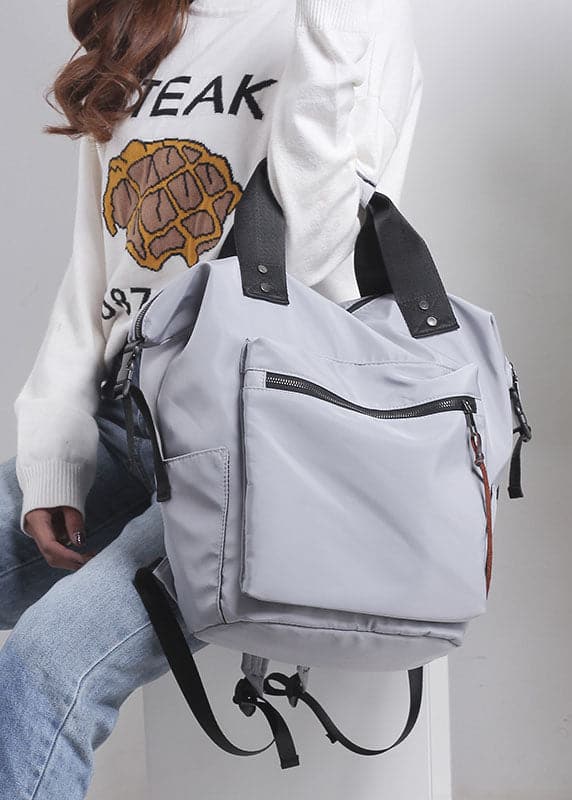 Retro Grey Solid Cotton Backpack Bag - Backpack Bag - DYAVOR®