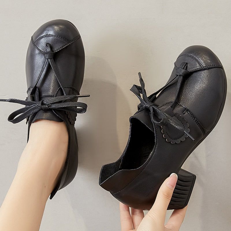 Retro Pumps Leather Comfortable Soft Handmade Women's Casual Shoes GCSZXC17 - Casual Shoes - DYAVOR®