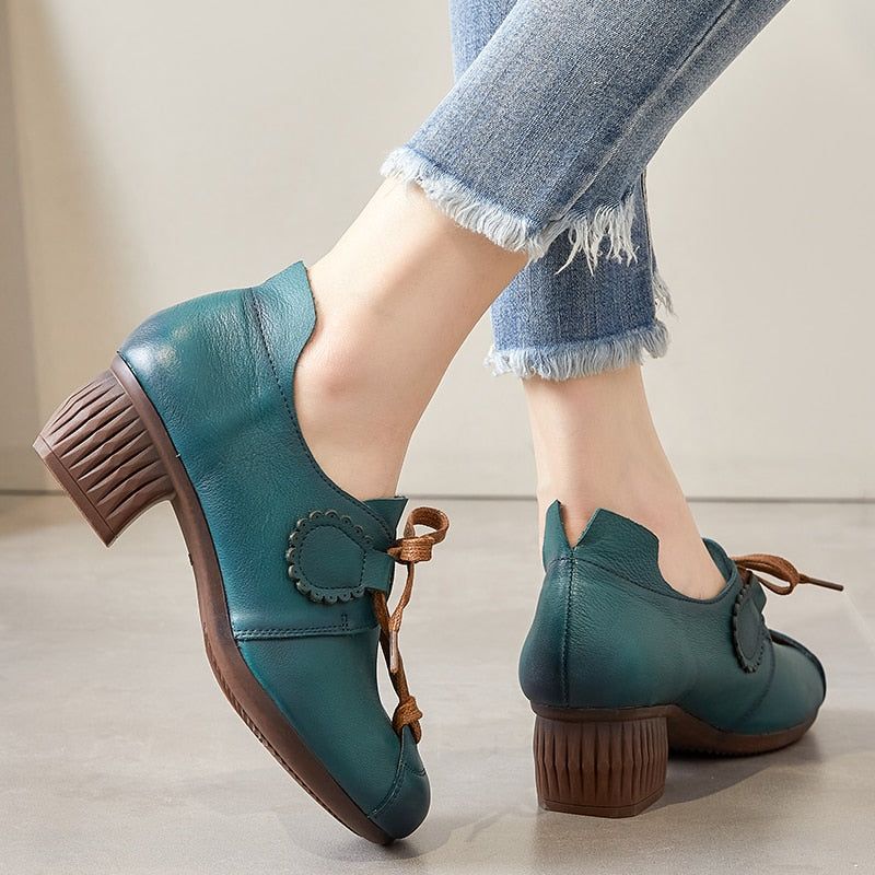Retro Pumps Leather Comfortable Soft Handmade Women's Casual Shoes GCSZXC17 - Casual Shoes - DYAVOR®