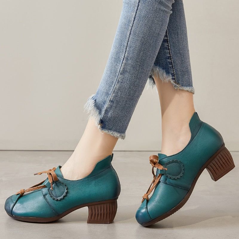 Retro Pumps Leather Comfortable Soft Handmade Women's Casual Shoes GCSZXC17 - Casual Shoes - DYAVOR®