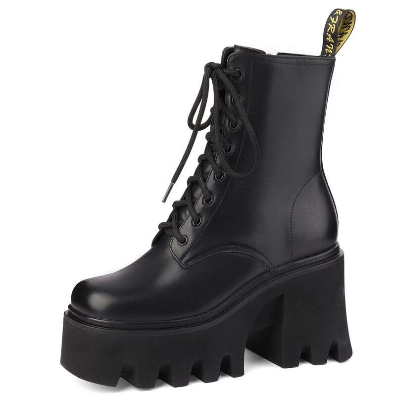 Rouco Women's Leather Platform Boots - Boots - DYAVOR®