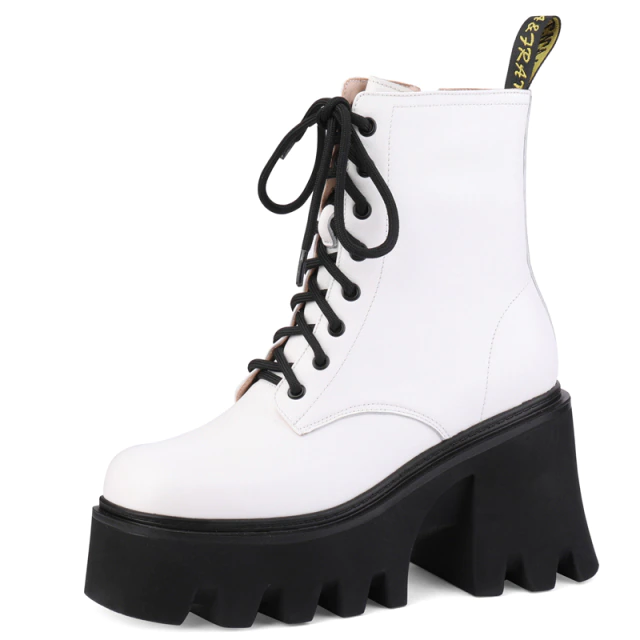 Rouco Women's Leather Platform Boots - Boots - DYAVOR®
