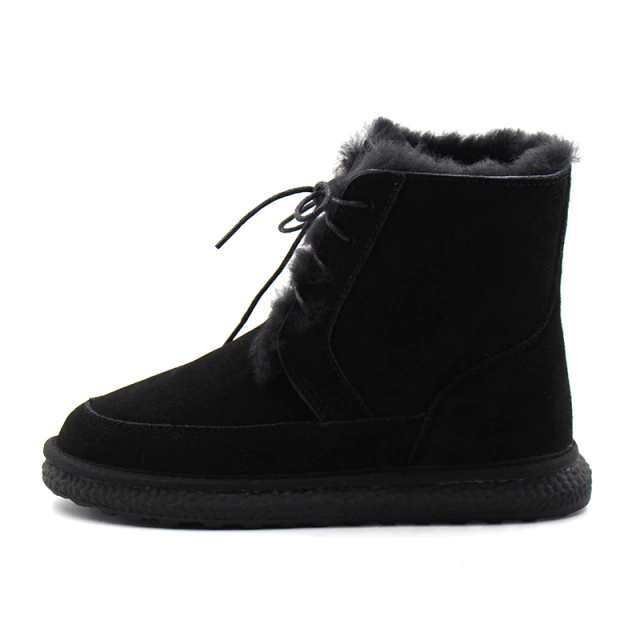 Roxeli Women's Leather Snow Black Boots - Booties - DYAVOR®
