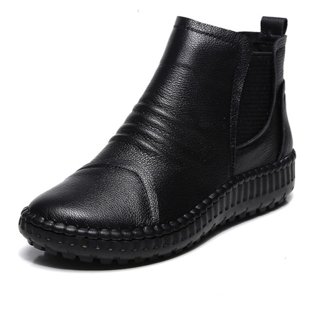 Rudy Women's Warm Leather Black Boots - Boots - DYAVOR®