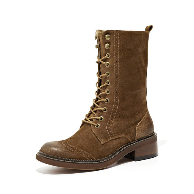 Rugna Women's Autumn And Winter Good Quality Suede Leather Mid-Calf Boots - Boots - DYAVOR®