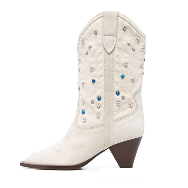 Russo Women's Fashion Rivets Mid-Calf Boots - Boots - DYAVOR®