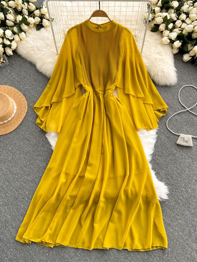 Summer Dress New Sweet Temperament French Dress Women's Waistband Slim Chiffon Long Dresses Beach Holiday Style Female Clothing - - DYAVOR®