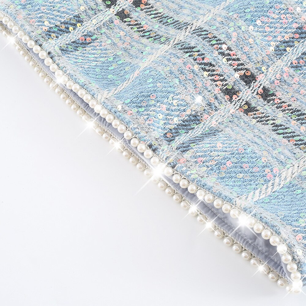 Blue Plaid Tweed Suit - - DYAVOR®