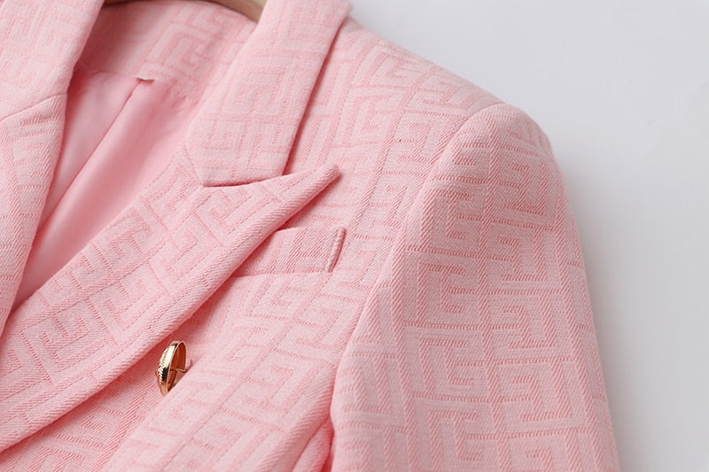 Pink Texture Blazer - - DYAVOR®