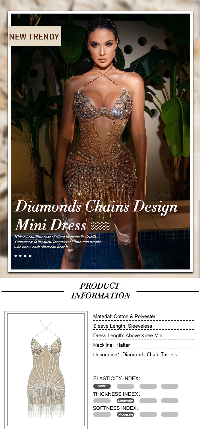 Luxury Rhinestone Dress - Dresses - DYAVOR®