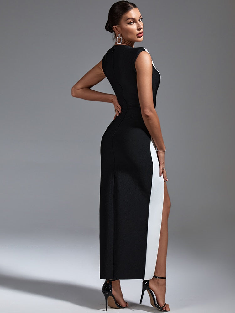 Sleek Split Maxi Bodycon Evening Dress - Dresses - DYAVOR®