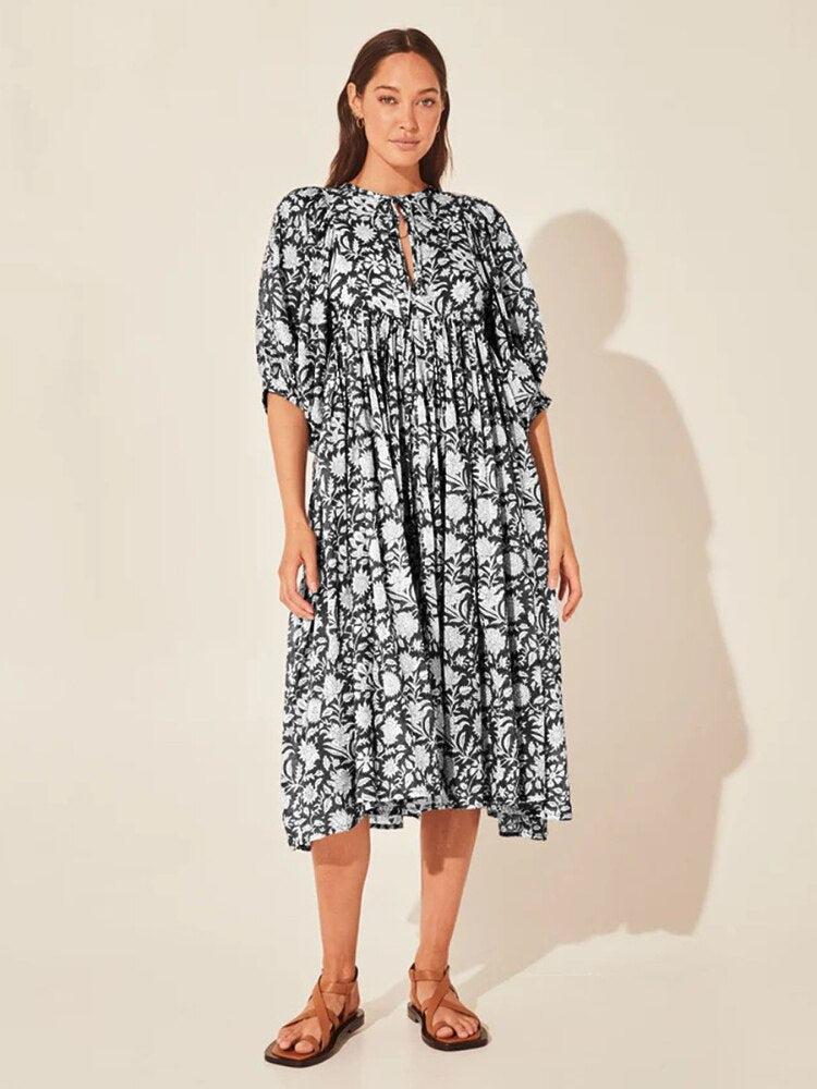 Dresses for Women 2023 New Spring Summer Printed Sexy Dress Women's Balloon Sleeve Dresses Bohemian Resort-inspired Beachwear - - DYAVOR®