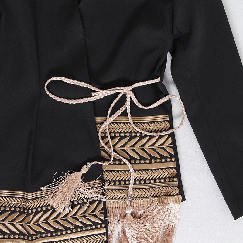 Asymmetrical Blazer With Embroidery - - DYAVOR®