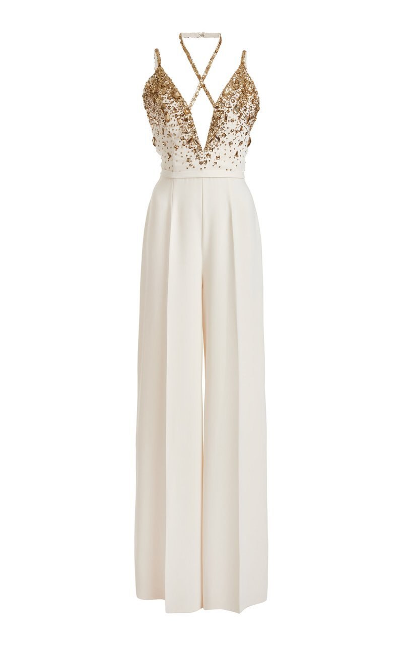 V-neck White Jumpsuit - - DYAVOR®